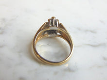 Load image into Gallery viewer, Womens Vintage Estate 10K Yellow Gold &amp; Diamond Cluster Designer BOGO Ring 4.2g E2362