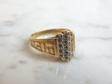 Load image into Gallery viewer, Womens Vintage Estate 10K Yellow Gold &amp; Diamond Cluster Designer BOGO Ring 4.2g E2362