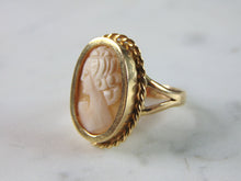 Load image into Gallery viewer, Womens Vintage Estate Cameo 18K Yellow Gold Earrings &amp; Ring Set 8.5g E2365