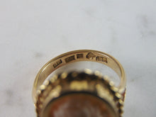 Load image into Gallery viewer, Womens Vintage Estate Cameo 18K Yellow Gold Earrings &amp; Ring Set 8.5g E2365