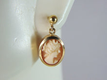 Load image into Gallery viewer, Womens Vintage Estate Cameo 18K Yellow Gold Earrings &amp; Ring Set 8.5g E2365