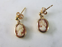 Load image into Gallery viewer, Womens Vintage Estate Cameo 18K Yellow Gold Earrings &amp; Ring Set 8.5g E2365