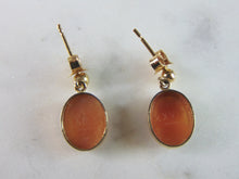 Load image into Gallery viewer, Womens Vintage Estate Cameo 18K Yellow Gold Earrings &amp; Ring Set 8.5g E2365