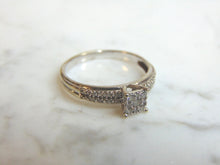 Load image into Gallery viewer, Womens Vintage Estate 10K White Gold Ring w/ Diamonds, 3.2g, E2378