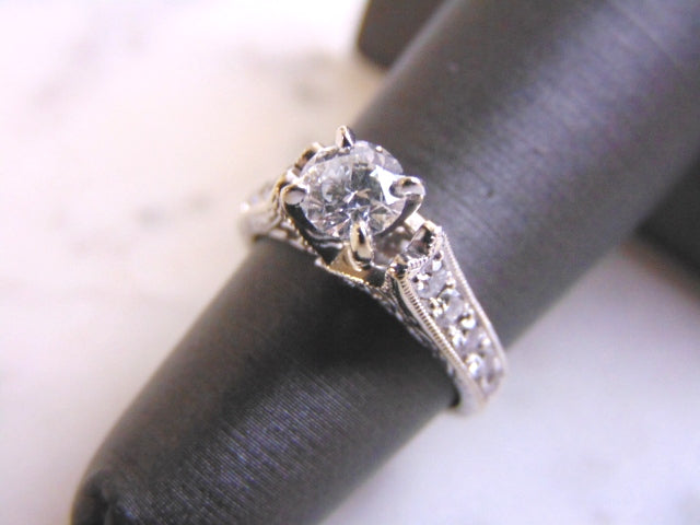 Women's Vintage Estate 14K White Gold 1.21cts Diamond Ring, 3.3g E2447