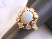 Load image into Gallery viewer, Womens Vintage Estate 14k Yellow Gold Diamond Opal Ring 5.4g #E2458