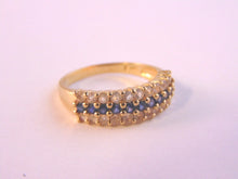 Load image into Gallery viewer, Womens Vintage Estate 14K Yellow Gold Ring w/ CZ &amp; Sapphire Stones 4.9g #E2460