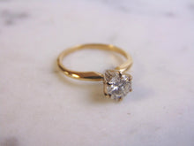 Load image into Gallery viewer, Womens Vintage Estate 14k Gold Solitaire Diamond Ring 1.8g E2486