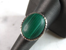 Load image into Gallery viewer, Womens Vintage Estate Sterling Silver Malachite Ring 15.9g E2510