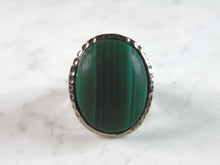 Load image into Gallery viewer, Womens Vintage Estate Sterling Silver Malachite Ring 15.9g E2510