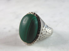 Load image into Gallery viewer, Womens Vintage Estate Sterling Silver Malachite Ring 15.9g E2510