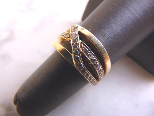 Women's Vintage Estate 14K Yellow Gold Diamond Ring 6.5g E2523