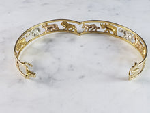 Load image into Gallery viewer, Womens Vintage Estate 18K Mixed Gold Noahs Ark Bangle Bracelet 29.6g E2530