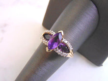 Load image into Gallery viewer, Womens Vintage Estate 10k Gold Diamond Amethyst Ring 4.2g E2547
