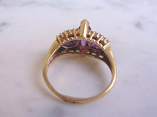 Load image into Gallery viewer, Womens Vintage Estate 10k Gold Diamond Amethyst Ring 4.2g E2547
