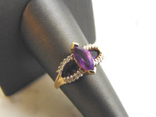 Load image into Gallery viewer, Womens Vintage Estate 10k Gold Diamond Amethyst Ring 4.2g E2547