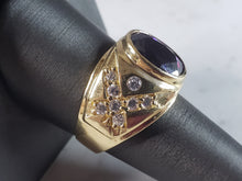 Load image into Gallery viewer, Womens Vintage Estate 14K Yellow Gold Amethyst Colored Ring 9.5g E2550