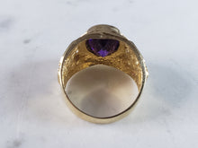 Load image into Gallery viewer, Womens Vintage Estate 14K Yellow Gold Amethyst Colored Ring 9.5g E2550