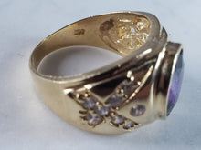 Load image into Gallery viewer, Womens Vintage Estate 14K Yellow Gold Amethyst Colored Ring 9.5g E2550