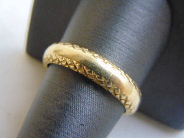 MENS VINTAGE ESTATE 14K YELLOW GOLD WEDDING BAND RING 7.3g  E2552