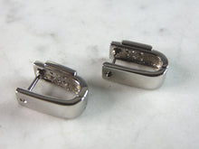 Load image into Gallery viewer, Womens Vintage Estate Sterling Silver CZ Earrings 5.1g E2562