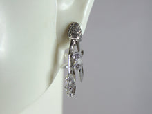 Load image into Gallery viewer, Womens Vintage Estate Sterling Silver CZ Earrings 4.4g E2566