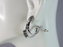 Load image into Gallery viewer, Womens Vintage Estate Sterling Silver CZ Earrings 4.4g E2566