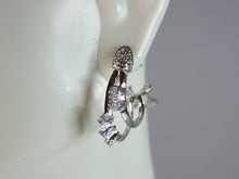 Load image into Gallery viewer, Womens Vintage Estate Sterling Silver CZ Earrings 4.4g E2566