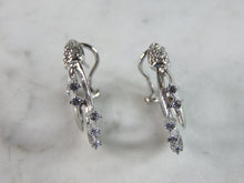 Load image into Gallery viewer, Womens Vintage Estate Sterling Silver CZ Earrings 4.4g E2566