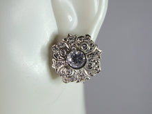 Load image into Gallery viewer, Womens Vintage Estate Sterling Silver CZ Earrings 4.1g E2569