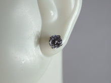 Load image into Gallery viewer, Womens Vintage Estate Sterling Silver CZ Earrings 4.1g E2569