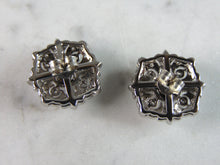 Load image into Gallery viewer, Womens Vintage Estate Sterling Silver CZ Earrings 4.1g E2569