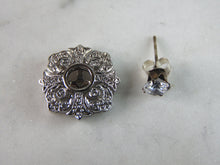 Load image into Gallery viewer, Womens Vintage Estate Sterling Silver CZ Earrings 4.1g E2569
