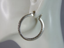 Load image into Gallery viewer, Womens Vintage Estate Sterling Silver CZ Hoop Earrings 5.5g E2578