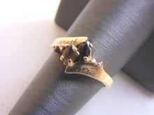 Load image into Gallery viewer, Womens Vintage Estate 14k Yellow Gold Sapphire &amp; Smoky Quartz Ring 3.9g E2592