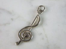 Load image into Gallery viewer, Womens Vintage Estate Sterling Silver Treble Clef Pendant 1.7g E2602