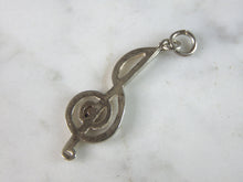 Load image into Gallery viewer, Womens Vintage Estate Sterling Silver Treble Clef Pendant 1.7g E2602