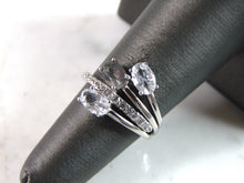 Load image into Gallery viewer, Womens Vintage Estate Sterling Silver Modernist CZ Ring 3.4g E2609
