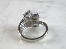 Load image into Gallery viewer, Womens Vintage Estate Sterling Silver Modernist CZ Ring 3.4g E2609