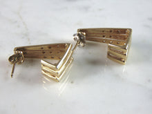 Load image into Gallery viewer, Womens Vintage Estate 14K Yellow Gold Diamond Earrings 7g E2612