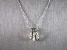 Load image into Gallery viewer, Womens Vintage Estate 18k White Gold &amp; Diamonds Modernist Pendant Necklace 4.7g E2616