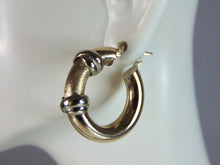 Load image into Gallery viewer, Womens Vintage Estate 14K Yellow Gold Modernist Hoop Earrings, 8.1g E2620