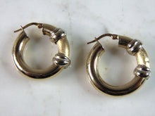 Load image into Gallery viewer, Womens Vintage Estate 14K Yellow Gold Modernist Hoop Earrings, 8.1g E2620