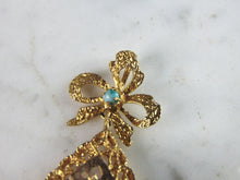 Load image into Gallery viewer, Womens Vintage Estate 21K Yellow Gold Turquoise Pendant, 5.9g E2641