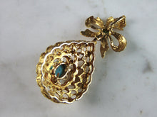 Load image into Gallery viewer, Womens Vintage Estate 21K Yellow Gold Turquoise Pendant, 5.9g E2641