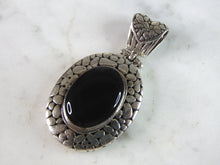 Load image into Gallery viewer, Womens Vintage Estate Sterling Silver Onyx Pendant 12.3g E2645