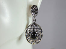 Load image into Gallery viewer, Womens Vintage Estate Sterling Silver Onyx Earrings 5.3g E2665