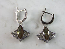 Load image into Gallery viewer, Womens Estate Sterling Silver Citrine Dangle Earrings 4.2g E2672