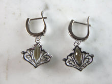 Load image into Gallery viewer, Womens Estate Sterling Silver Citrine Dangle Earrings 4.2g E2672