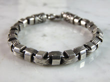 Load image into Gallery viewer, Womens Vintage Estate Sterling Silver Modernist Bracelet 32g E2673